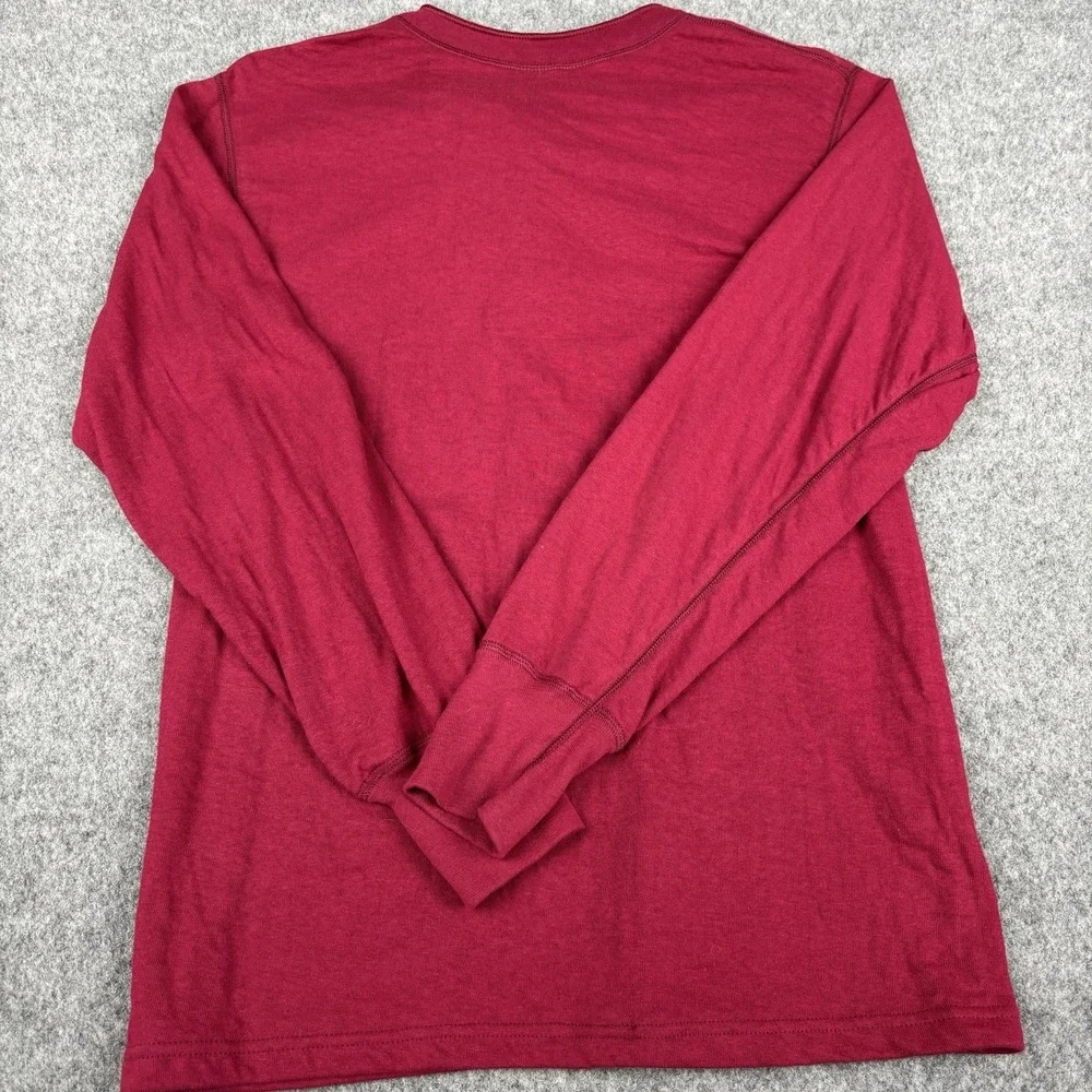Duofold Thermal Henley Shirt Mens Medium Red Long Sleeve Waffle Knit Base Casual